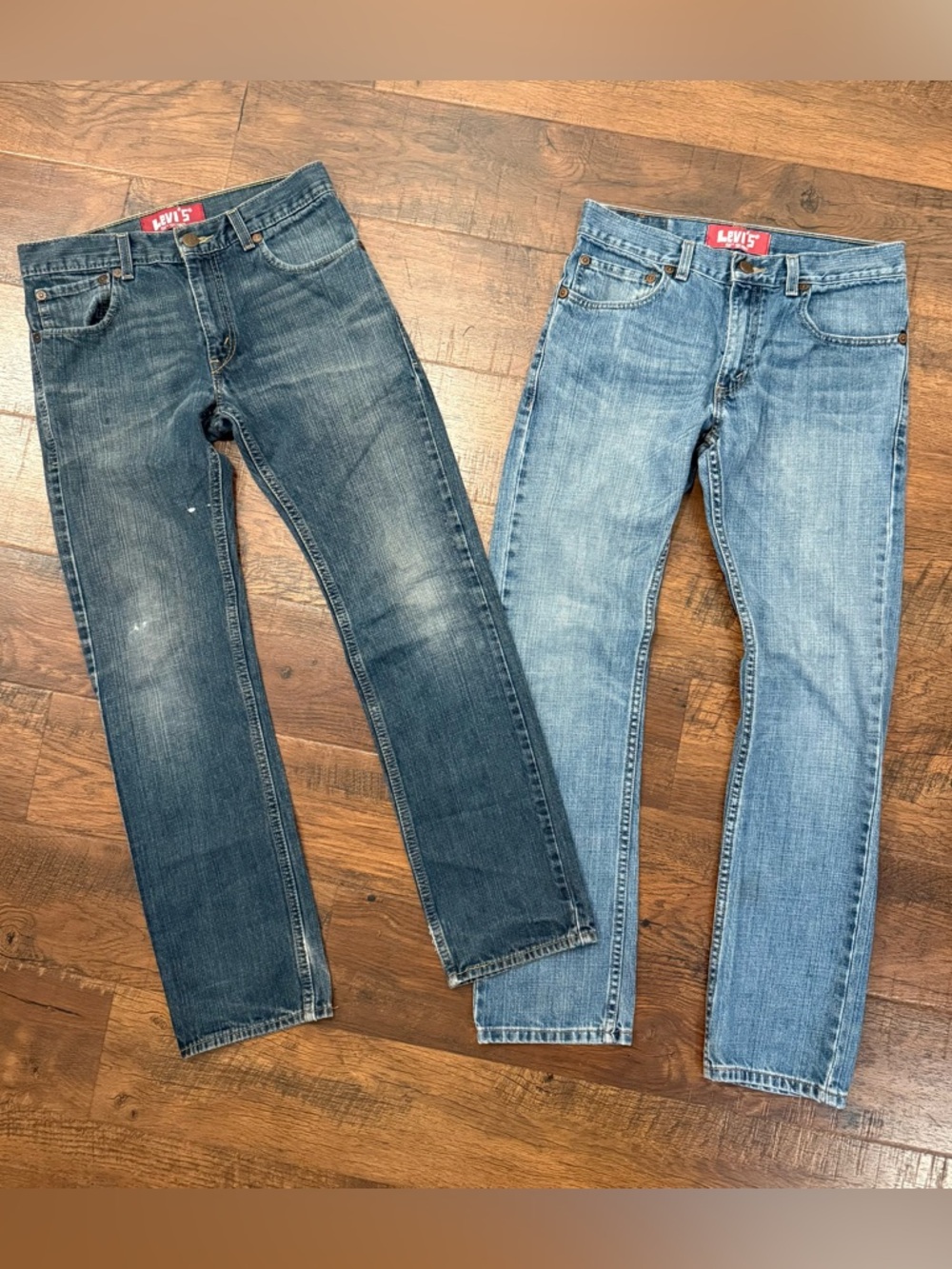 2 511 Levi's Men's 100% Cotton Straight Jeans Duo in Dark and Light Blue 29X29